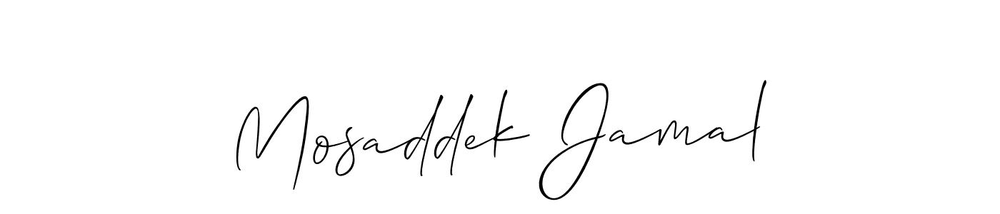 Also we have Mosaddek Jamal name is the best signature style. Create professional handwritten signature collection using Allison_Script autograph style. Mosaddek Jamal signature style 2 images and pictures png