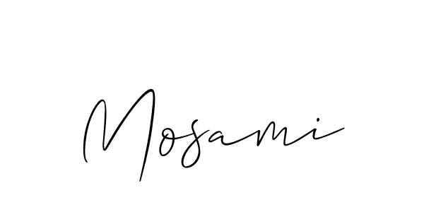 The best way (Allison_Script) to make a short signature is to pick only two or three words in your name. The name Mosami include a total of six letters. For converting this name. Mosami signature style 2 images and pictures png