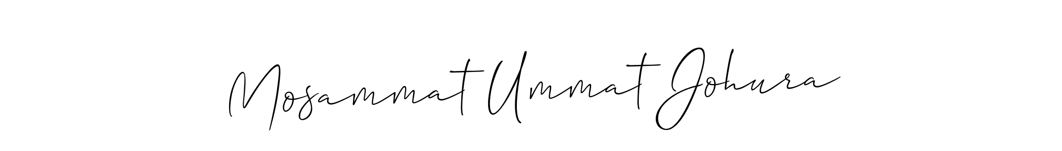 How to make Mosammat Ummat Johura name signature. Use Allison_Script style for creating short signs online. This is the latest handwritten sign. Mosammat Ummat Johura signature style 2 images and pictures png