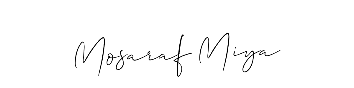 Use a signature maker to create a handwritten signature online. With this signature software, you can design (Allison_Script) your own signature for name Mosaraf Miya. Mosaraf Miya signature style 2 images and pictures png