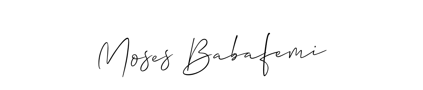 How to make Moses Babafemi name signature. Use Allison_Script style for creating short signs online. This is the latest handwritten sign. Moses Babafemi signature style 2 images and pictures png