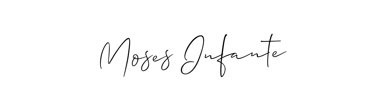 Allison_Script is a professional signature style that is perfect for those who want to add a touch of class to their signature. It is also a great choice for those who want to make their signature more unique. Get Moses Infante name to fancy signature for free. Moses Infante signature style 2 images and pictures png