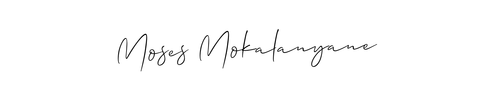 Moses Mokalanyane stylish signature style. Best Handwritten Sign (Allison_Script) for my name. Handwritten Signature Collection Ideas for my name Moses Mokalanyane. Moses Mokalanyane signature style 2 images and pictures png