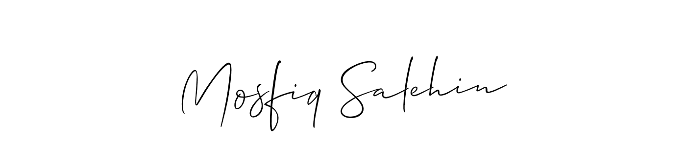 How to make Mosfiq Salehin name signature. Use Allison_Script style for creating short signs online. This is the latest handwritten sign. Mosfiq Salehin signature style 2 images and pictures png