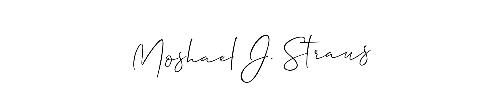 The best way (Allison_Script) to make a short signature is to pick only two or three words in your name. The name Moshael J. Straus include a total of six letters. For converting this name. Moshael J. Straus signature style 2 images and pictures png