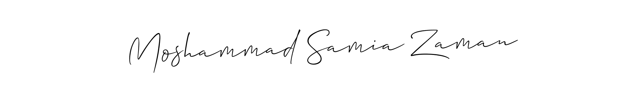 It looks lik you need a new signature style for name Moshammad Samia Zaman. Design unique handwritten (Allison_Script) signature with our free signature maker in just a few clicks. Moshammad Samia Zaman signature style 2 images and pictures png