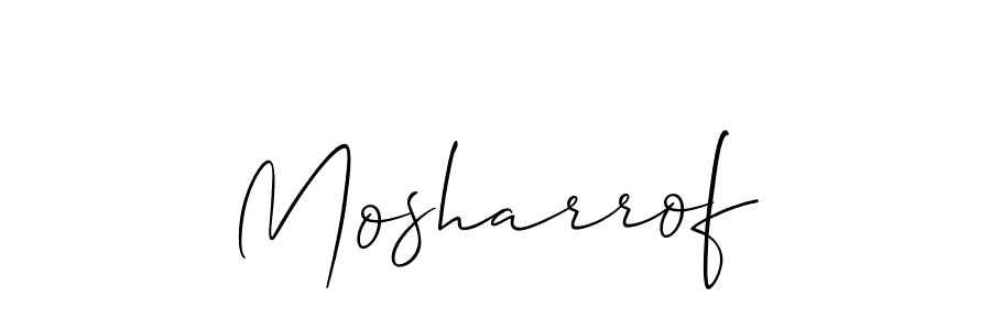 if you are searching for the best signature style for your name Mosharrof. so please give up your signature search. here we have designed multiple signature styles  using Allison_Script. Mosharrof signature style 2 images and pictures png