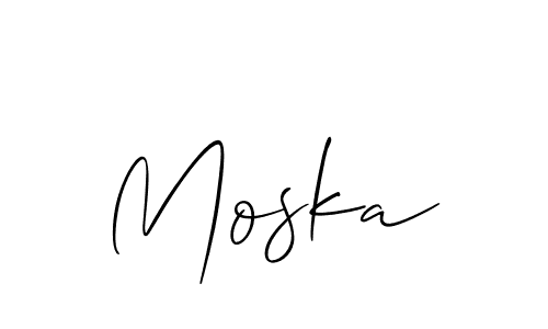 Design your own signature with our free online signature maker. With this signature software, you can create a handwritten (Allison_Script) signature for name Moska. Moska signature style 2 images and pictures png