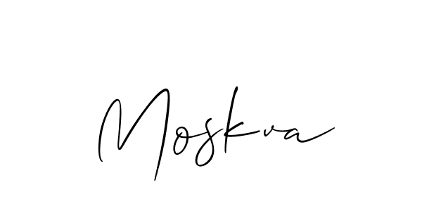 Use a signature maker to create a handwritten signature online. With this signature software, you can design (Allison_Script) your own signature for name Moskva. Moskva signature style 2 images and pictures png