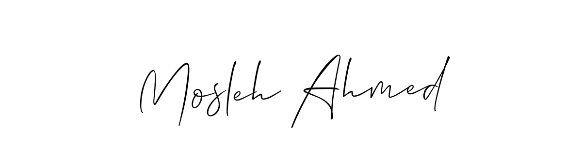 Similarly Allison_Script is the best handwritten signature design. Signature creator online .You can use it as an online autograph creator for name Mosleh Ahmed. Mosleh Ahmed signature style 2 images and pictures png