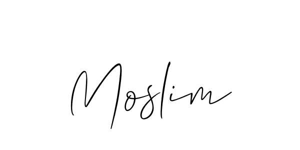 How to make Moslim signature? Allison_Script is a professional autograph style. Create handwritten signature for Moslim name. Moslim signature style 2 images and pictures png