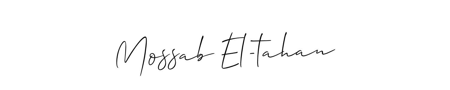 Make a beautiful signature design for name Mossab El-tahan. With this signature (Allison_Script) style, you can create a handwritten signature for free. Mossab El-tahan signature style 2 images and pictures png