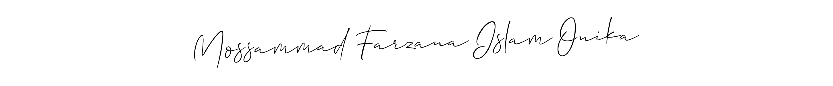 How to make Mossammad Farzana Islam Onika name signature. Use Allison_Script style for creating short signs online. This is the latest handwritten sign. Mossammad Farzana Islam Onika signature style 2 images and pictures png
