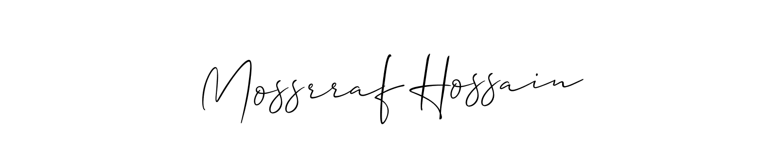 Design your own signature with our free online signature maker. With this signature software, you can create a handwritten (Allison_Script) signature for name Mossrraf Hossain. Mossrraf Hossain signature style 2 images and pictures png