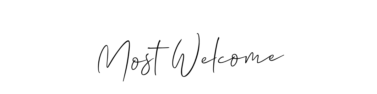 You should practise on your own different ways (Allison_Script) to write your name (Most Welcome) in signature. don't let someone else do it for you. Most Welcome signature style 2 images and pictures png
