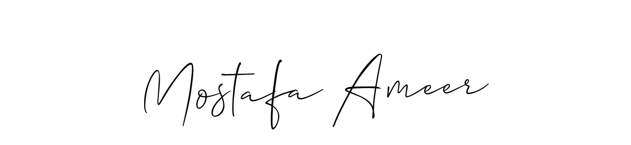 Mostafa Ameer stylish signature style. Best Handwritten Sign (Allison_Script) for my name. Handwritten Signature Collection Ideas for my name Mostafa Ameer. Mostafa Ameer signature style 2 images and pictures png