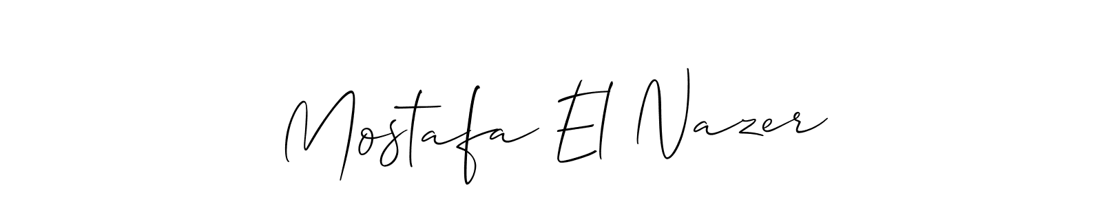 You should practise on your own different ways (Allison_Script) to write your name (Mostafa El Nazer) in signature. don't let someone else do it for you. Mostafa El Nazer signature style 2 images and pictures png