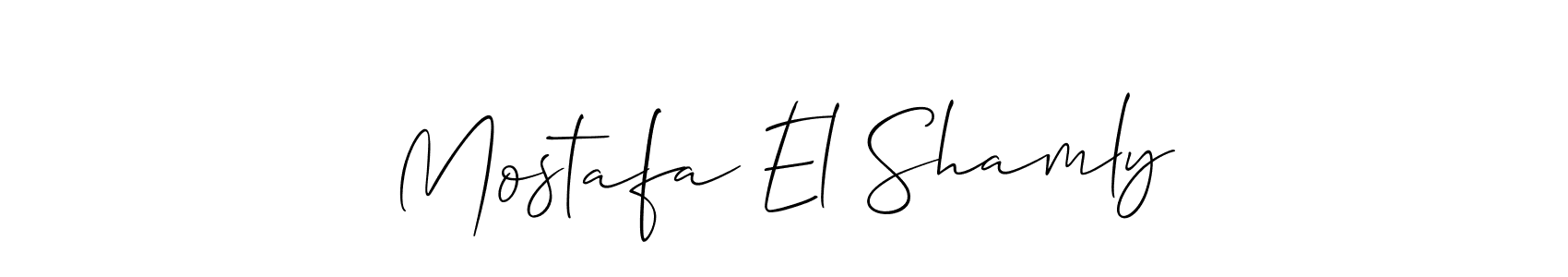 Use a signature maker to create a handwritten signature online. With this signature software, you can design (Allison_Script) your own signature for name Mostafa El Shamly. Mostafa El Shamly signature style 2 images and pictures png