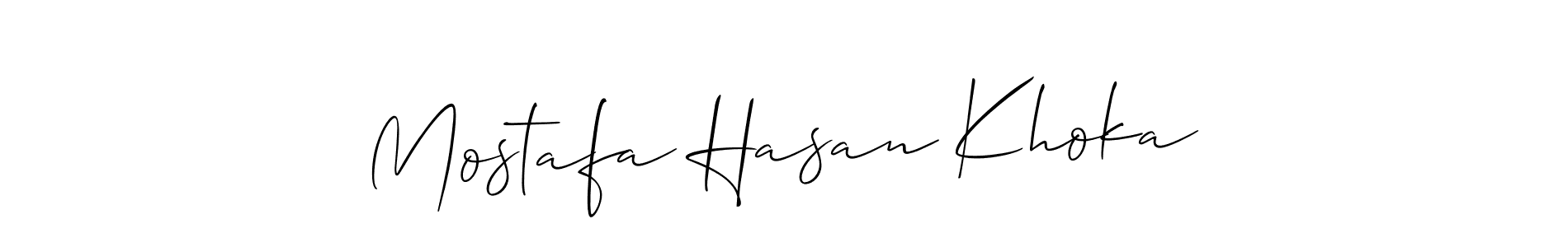Mostafa Hasan Khoka stylish signature style. Best Handwritten Sign (Allison_Script) for my name. Handwritten Signature Collection Ideas for my name Mostafa Hasan Khoka. Mostafa Hasan Khoka signature style 2 images and pictures png