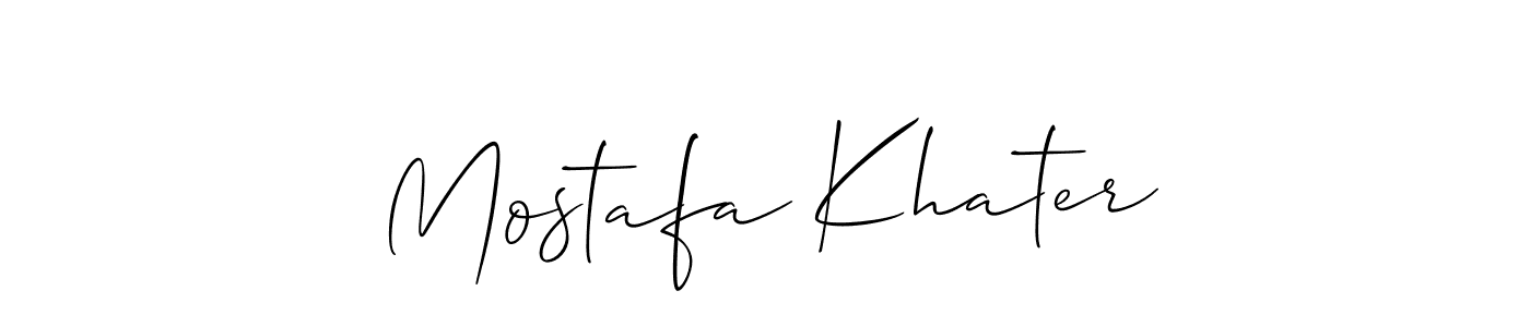 if you are searching for the best signature style for your name Mostafa Khater. so please give up your signature search. here we have designed multiple signature styles  using Allison_Script. Mostafa Khater signature style 2 images and pictures png