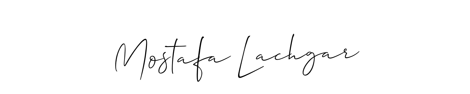 It looks lik you need a new signature style for name Mostafa Lachgar. Design unique handwritten (Allison_Script) signature with our free signature maker in just a few clicks. Mostafa Lachgar signature style 2 images and pictures png