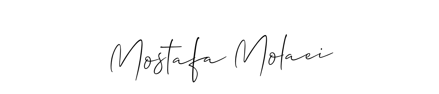 Allison_Script is a professional signature style that is perfect for those who want to add a touch of class to their signature. It is also a great choice for those who want to make their signature more unique. Get Mostafa Molaei name to fancy signature for free. Mostafa Molaei signature style 2 images and pictures png