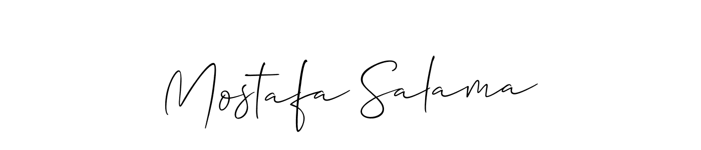 Use a signature maker to create a handwritten signature online. With this signature software, you can design (Allison_Script) your own signature for name Mostafa Salama. Mostafa Salama signature style 2 images and pictures png