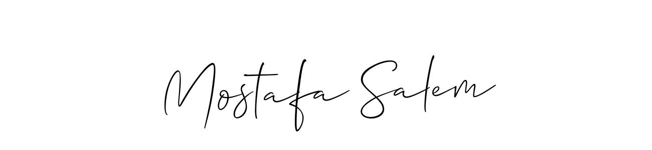 How to make Mostafa Salem name signature. Use Allison_Script style for creating short signs online. This is the latest handwritten sign. Mostafa Salem signature style 2 images and pictures png
