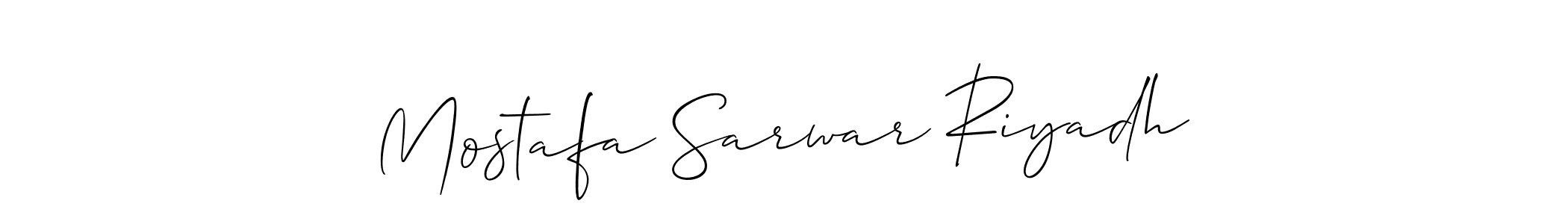 How to make Mostafa Sarwar Riyadh name signature. Use Allison_Script style for creating short signs online. This is the latest handwritten sign. Mostafa Sarwar Riyadh signature style 2 images and pictures png