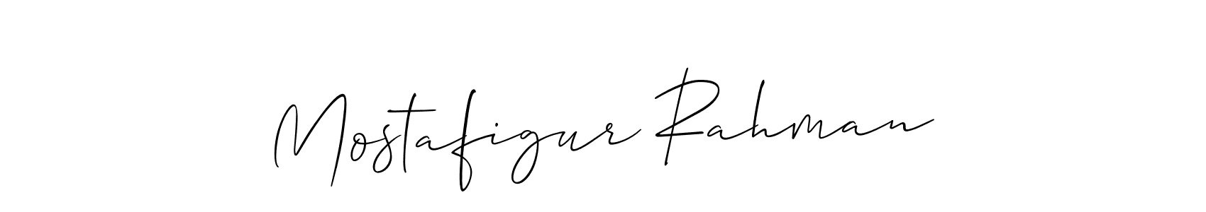 The best way (Allison_Script) to make a short signature is to pick only two or three words in your name. The name Mostafigur Rahman include a total of six letters. For converting this name. Mostafigur Rahman signature style 2 images and pictures png