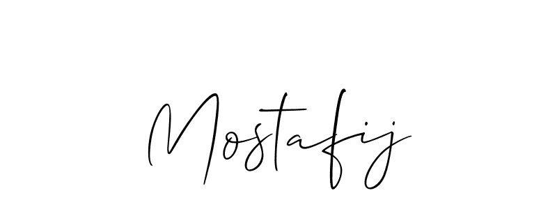 Create a beautiful signature design for name Mostafij. With this signature (Allison_Script) fonts, you can make a handwritten signature for free. Mostafij signature style 2 images and pictures png