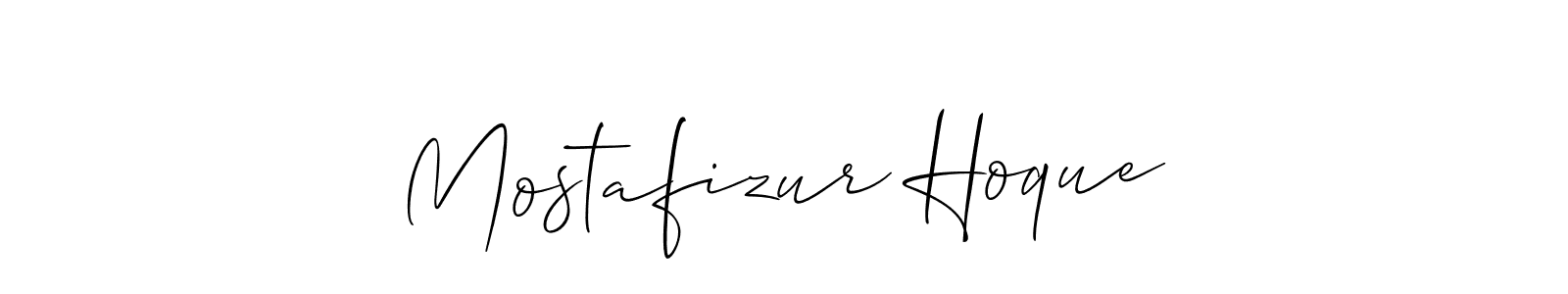Create a beautiful signature design for name Mostafizur Hoque. With this signature (Allison_Script) fonts, you can make a handwritten signature for free. Mostafizur Hoque signature style 2 images and pictures png