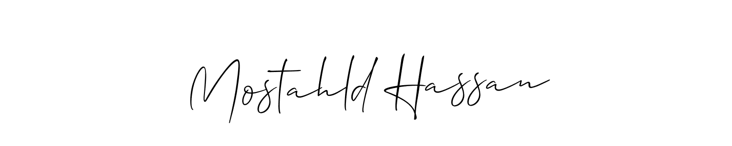 Use a signature maker to create a handwritten signature online. With this signature software, you can design (Allison_Script) your own signature for name Mostahld Hassan. Mostahld Hassan signature style 2 images and pictures png