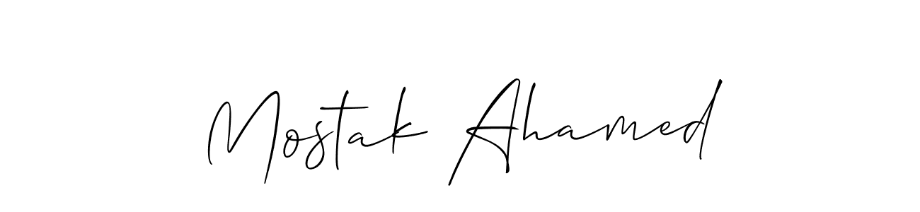 How to make Mostak Ahamed signature? Allison_Script is a professional autograph style. Create handwritten signature for Mostak Ahamed name. Mostak Ahamed signature style 2 images and pictures png