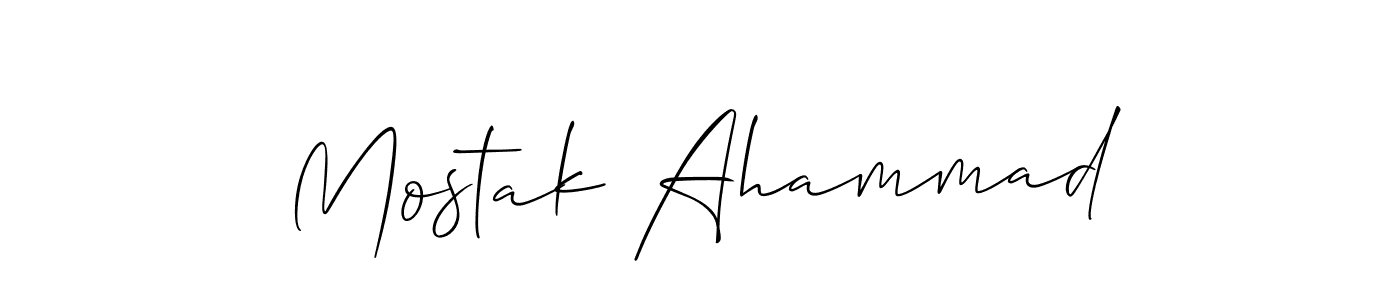 How to make Mostak Ahammad name signature. Use Allison_Script style for creating short signs online. This is the latest handwritten sign. Mostak Ahammad signature style 2 images and pictures png