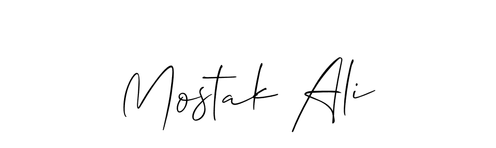 Make a beautiful signature design for name Mostak Ali. With this signature (Allison_Script) style, you can create a handwritten signature for free. Mostak Ali signature style 2 images and pictures png