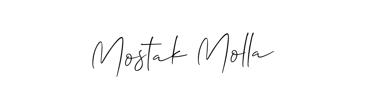 Create a beautiful signature design for name Mostak Molla. With this signature (Allison_Script) fonts, you can make a handwritten signature for free. Mostak Molla signature style 2 images and pictures png