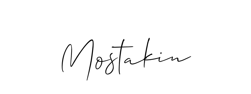 Make a beautiful signature design for name Mostakin. With this signature (Allison_Script) style, you can create a handwritten signature for free. Mostakin signature style 2 images and pictures png