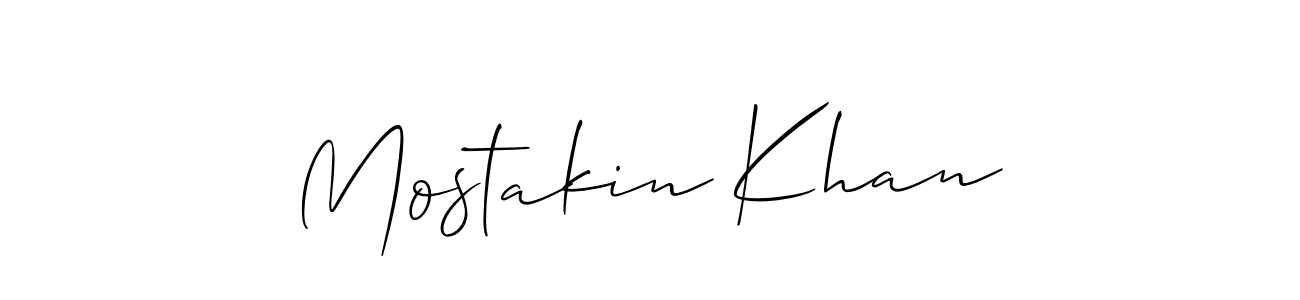 Use a signature maker to create a handwritten signature online. With this signature software, you can design (Allison_Script) your own signature for name Mostakin Khan. Mostakin Khan signature style 2 images and pictures png