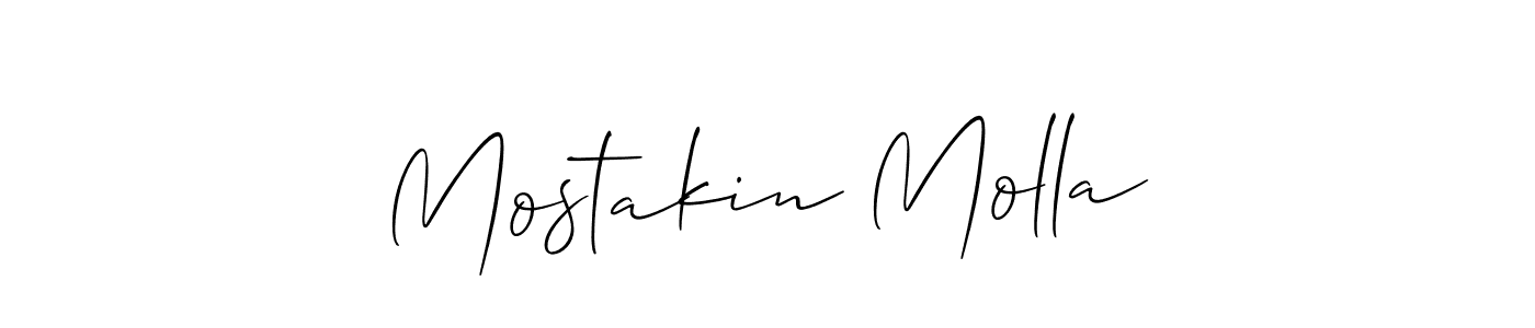 Design your own signature with our free online signature maker. With this signature software, you can create a handwritten (Allison_Script) signature for name Mostakin Molla. Mostakin Molla signature style 2 images and pictures png