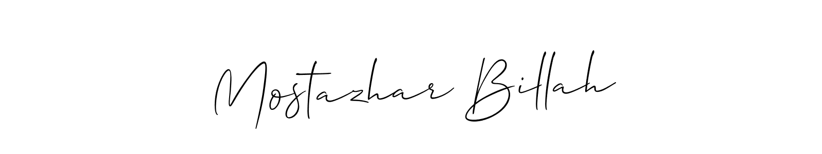 Make a beautiful signature design for name Mostazhar Billah. With this signature (Allison_Script) style, you can create a handwritten signature for free. Mostazhar Billah signature style 2 images and pictures png