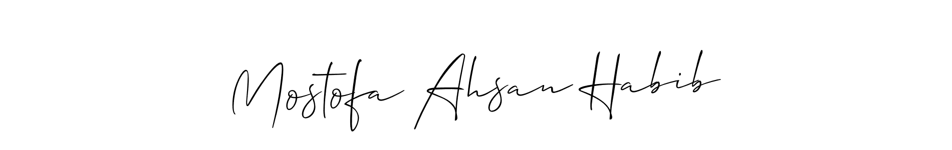 Similarly Allison_Script is the best handwritten signature design. Signature creator online .You can use it as an online autograph creator for name Mostofa Ahsan Habib. Mostofa Ahsan Habib signature style 2 images and pictures png