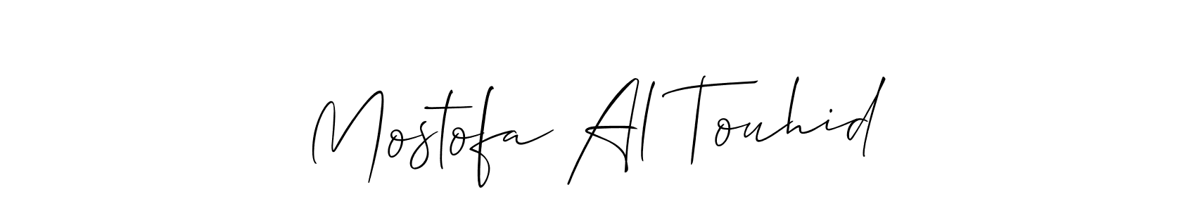 This is the best signature style for the Mostofa Al Touhid name. Also you like these signature font (Allison_Script). Mix name signature. Mostofa Al Touhid signature style 2 images and pictures png