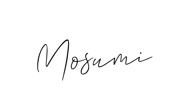 Create a beautiful signature design for name Mosumi. With this signature (Allison_Script) fonts, you can make a handwritten signature for free. Mosumi signature style 2 images and pictures png