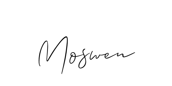 Design your own signature with our free online signature maker. With this signature software, you can create a handwritten (Allison_Script) signature for name Moswen. Moswen signature style 2 images and pictures png