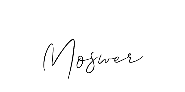 Allison_Script is a professional signature style that is perfect for those who want to add a touch of class to their signature. It is also a great choice for those who want to make their signature more unique. Get Moswer name to fancy signature for free. Moswer signature style 2 images and pictures png