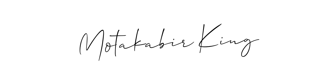 The best way (Allison_Script) to make a short signature is to pick only two or three words in your name. The name Motakabir King include a total of six letters. For converting this name. Motakabir King signature style 2 images and pictures png