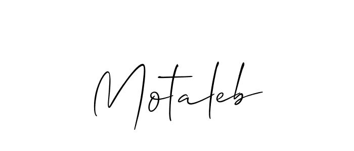 Design your own signature with our free online signature maker. With this signature software, you can create a handwritten (Allison_Script) signature for name Motaleb. Motaleb signature style 2 images and pictures png