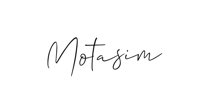 The best way (Allison_Script) to make a short signature is to pick only two or three words in your name. The name Motasim include a total of six letters. For converting this name. Motasim signature style 2 images and pictures png