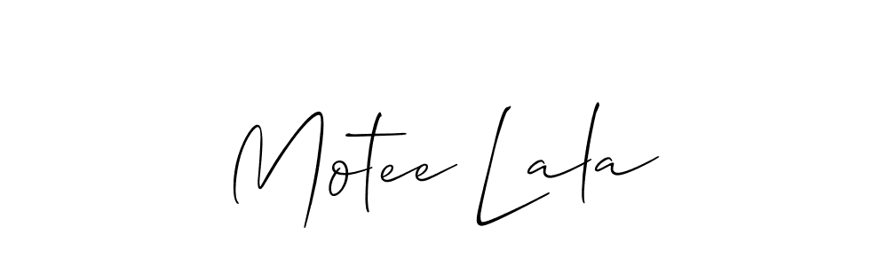 How to make Motee Lala signature? Allison_Script is a professional autograph style. Create handwritten signature for Motee Lala name. Motee Lala signature style 2 images and pictures png